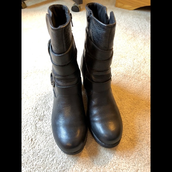 boc black leather boots
